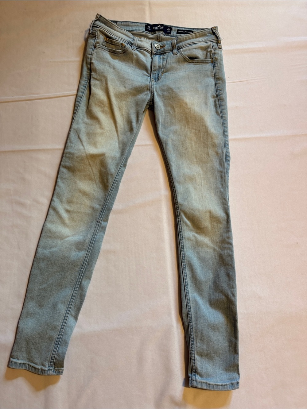 Hollister Low Rise Super Skinny Light Wash Jeans Junior's Size 3 Short